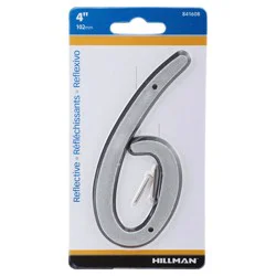 Hillman 4" Nail-On Reflective House Number 6