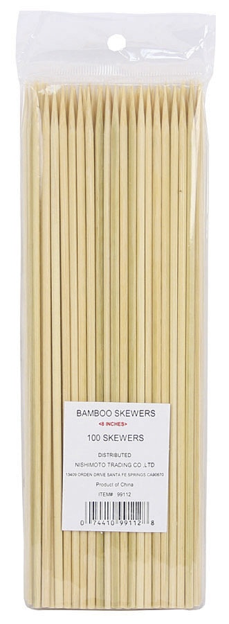 slide 1 of 1, Shirakiku Bamboo Skewers 8 In, 100 pc