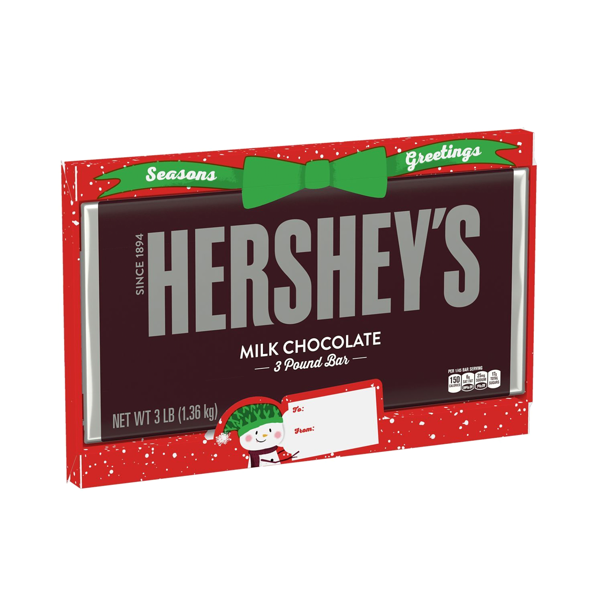 slide 1 of 1, Hershey's Holiday Milk Chocolate Gift Bar, 3 lb