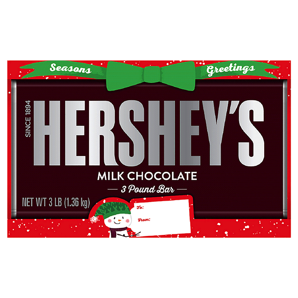 slide 1 of 1, Hershey's Holiday Milk Chocolate Gift Bar, 3 lb