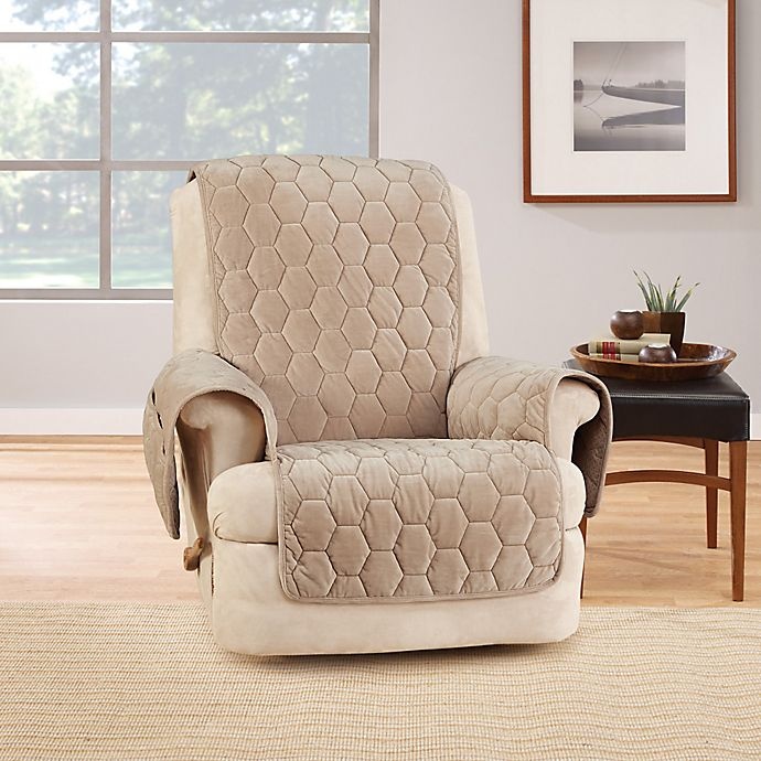 slide 1 of 1, SureFit Home Decor Silky Touch Recliner Protector - Taupe, 1 ct