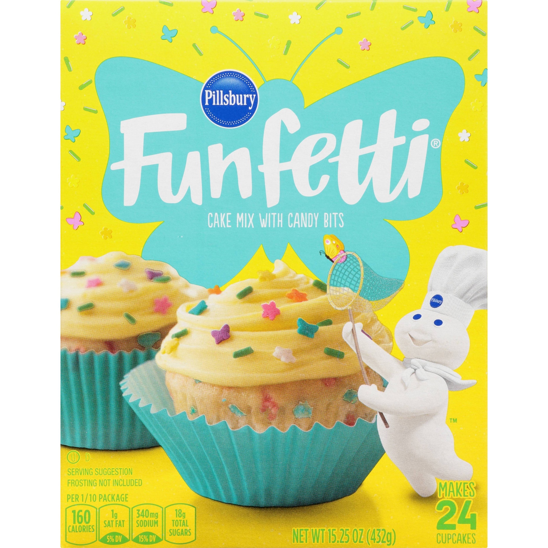 slide 1 of 4, Pillsbury Baking Pillsbury Doughboy Funfetti Spring Cake Mix, 18.9 oz