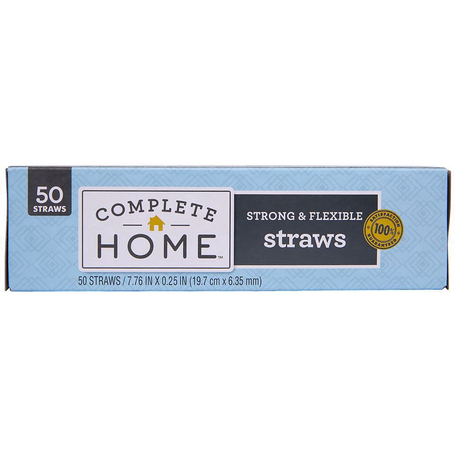 slide 3 of 3, Complete Home Flexible Straws, 50 ct