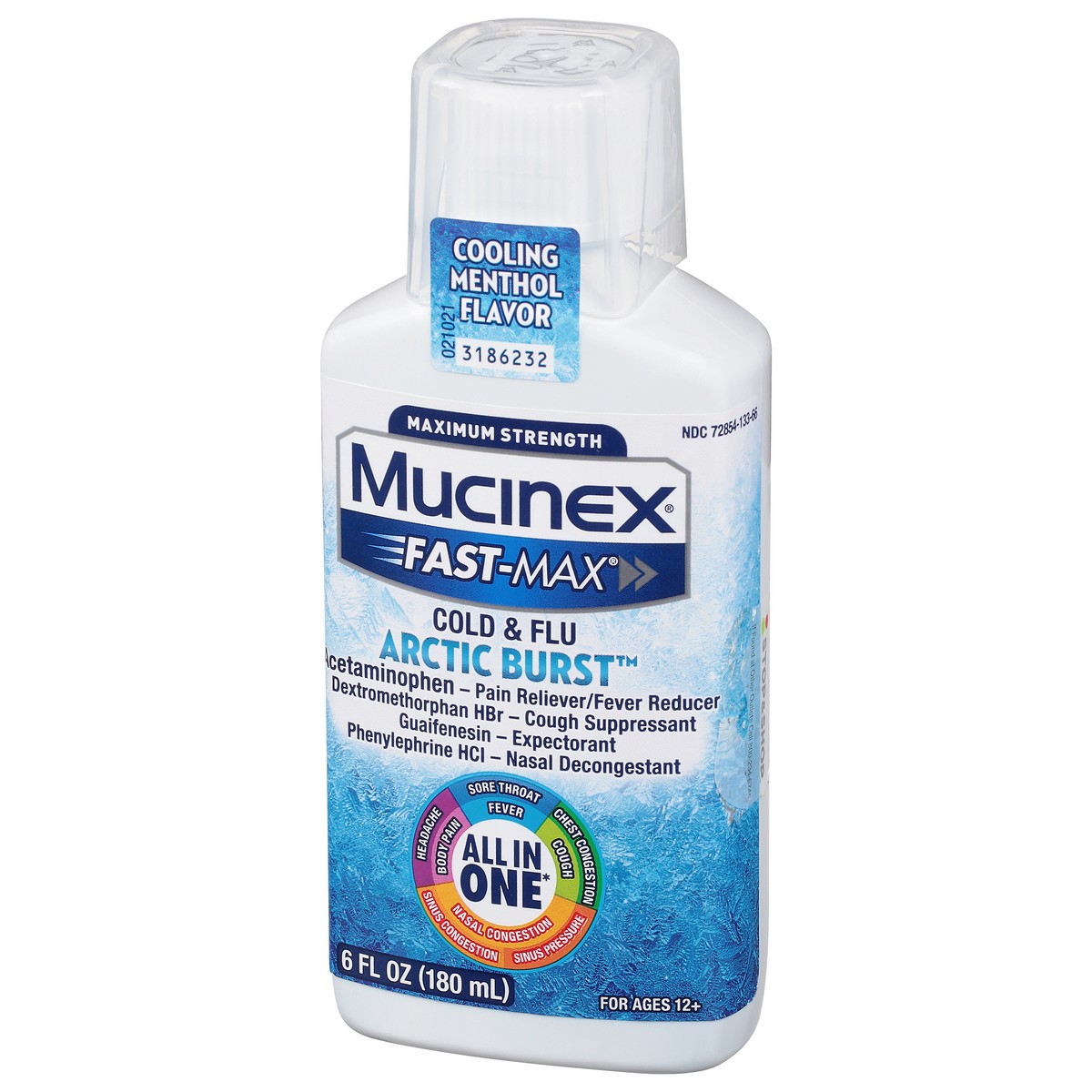 slide 4 of 13, Mucinex Fast-Max Arctic Burst Maximum Strength Cooling Menthol Flavor Cold & Flu 6 fl oz, 6 oz