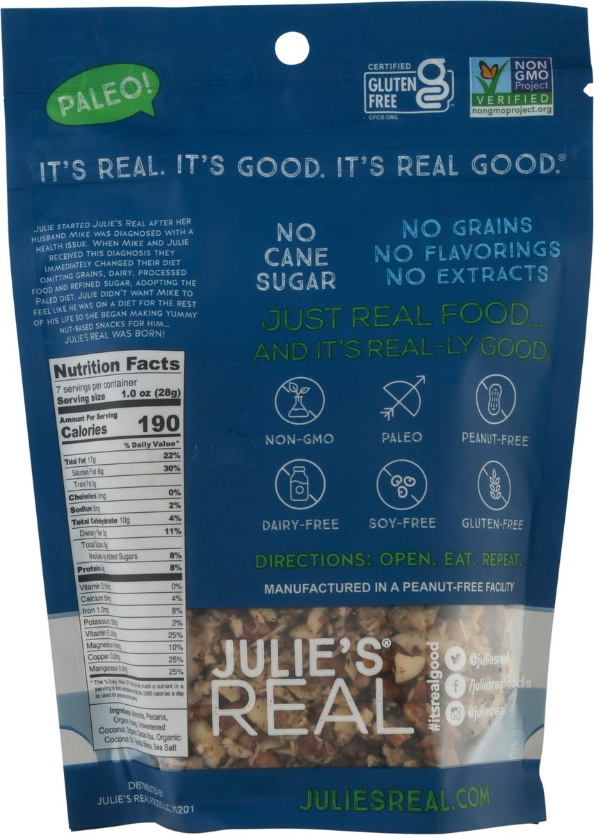 slide 2 of 9, Julie's Real Grain-Free Cacao Coconut Granola 7.0 oz Pouch, 7 oz