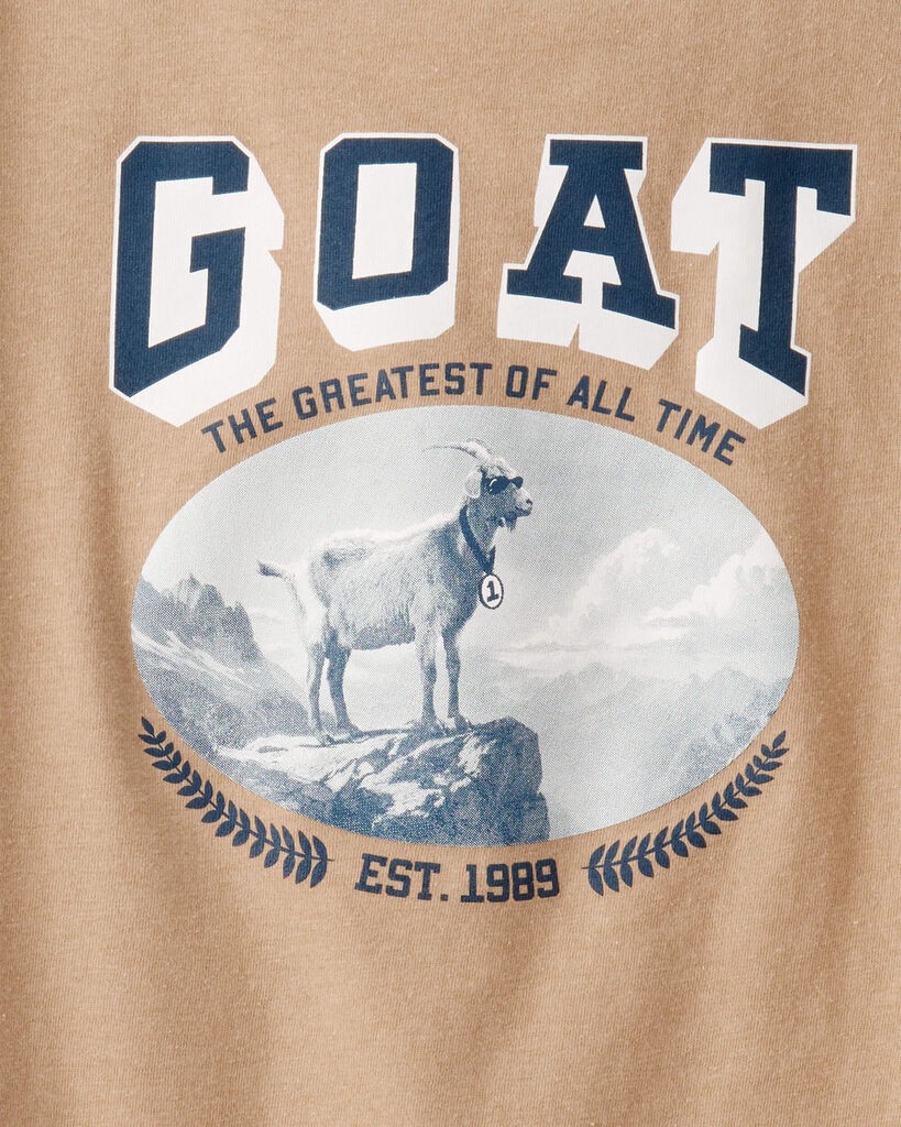 slide 2 of 2, Carter's Boys GOAT Long-Sleeve Graphic Tee - Brown Brown L, 1 ct