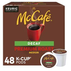 McCafé Premium Roast Decaf Coffee K-Cup Pods, Decaffeinated - 48 ct; 16.6 oz