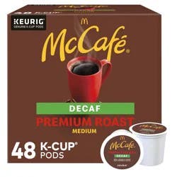 McCafé Premium Roast Decaf Coffee K-Cup Pods, Decaffeinated - 48 ct; 16.6 oz