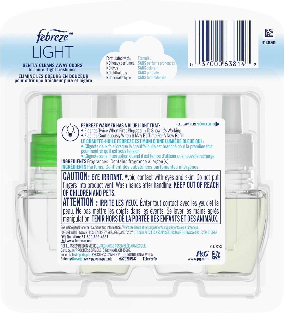 slide 3 of 3, Febreze Plug In Air Freshener, Odor-Fighting Scented Oil Refill, Light Bamboo Scent, 2 Refills, 2 ct