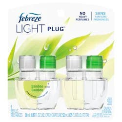 Febreze Plug In Air Freshener, Odor-Fighting Scented Oil Refill, Light Bamboo Scent, 2 Refills