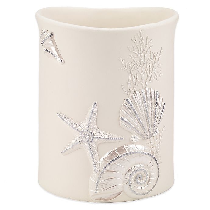 slide 1 of 1, Avanti Sequin Shell Wastebasket - Ivory, 1 ct