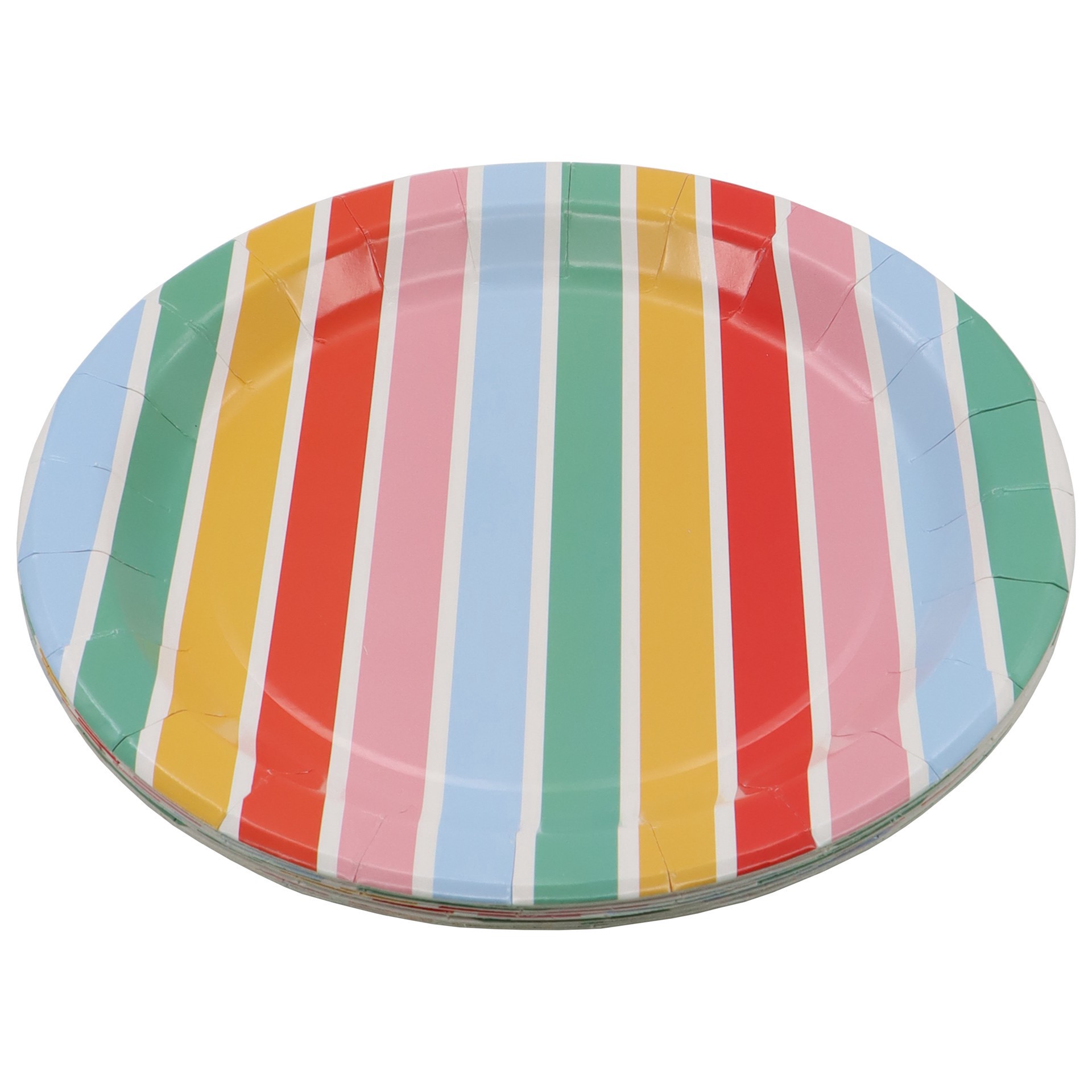 slide 2 of 2, 9" Multicolor Stripe Paper Plates, 10ct. By Celebrate It, 10 ct