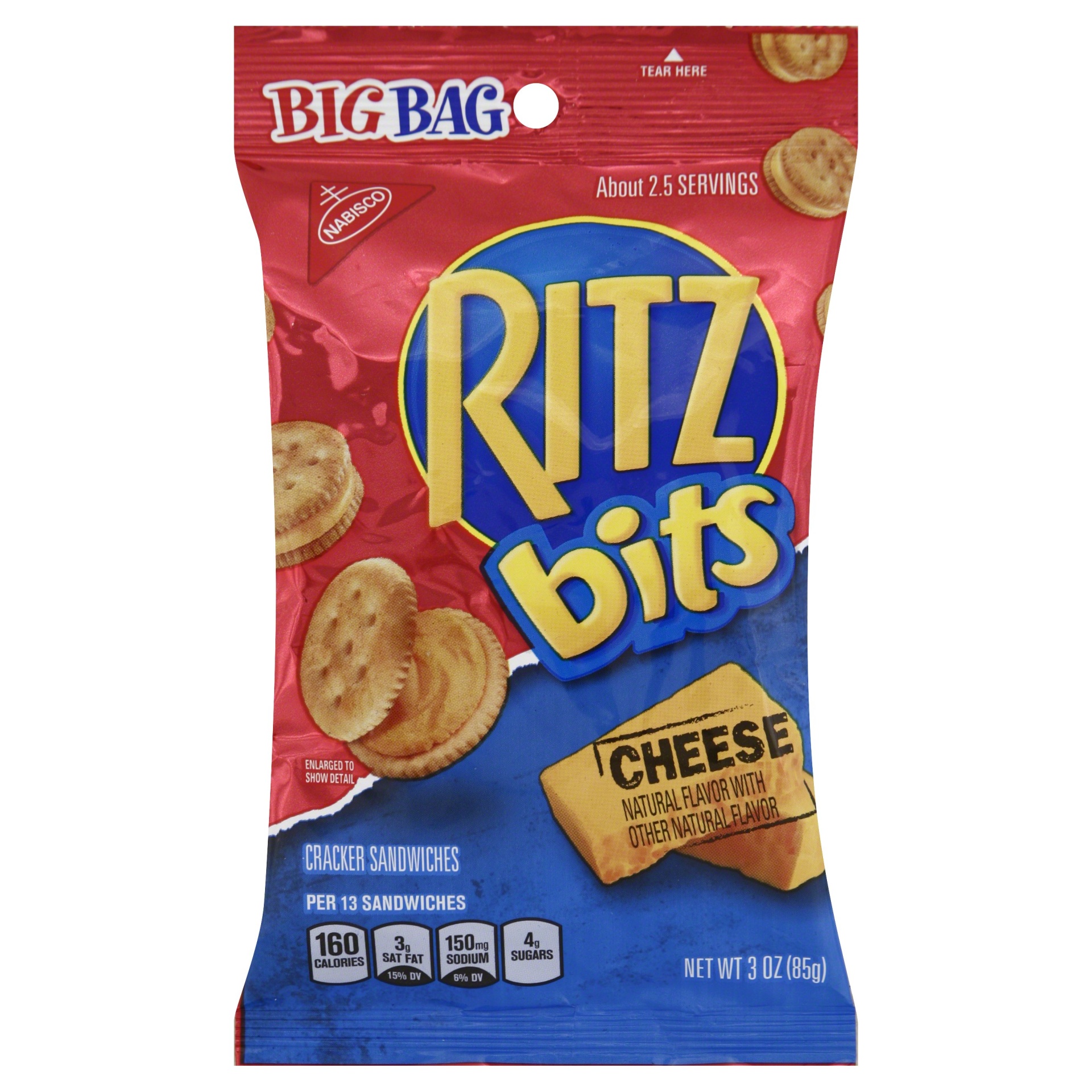 slide 1 of 6, Ritz Bits Big Bag Cheese Cracker Sandwiches, 3 oz