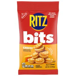 RITZ Bits Cheese Sandwich Crackers, Snacks for Kids and Adults, Lunch Snacks, 3 oz