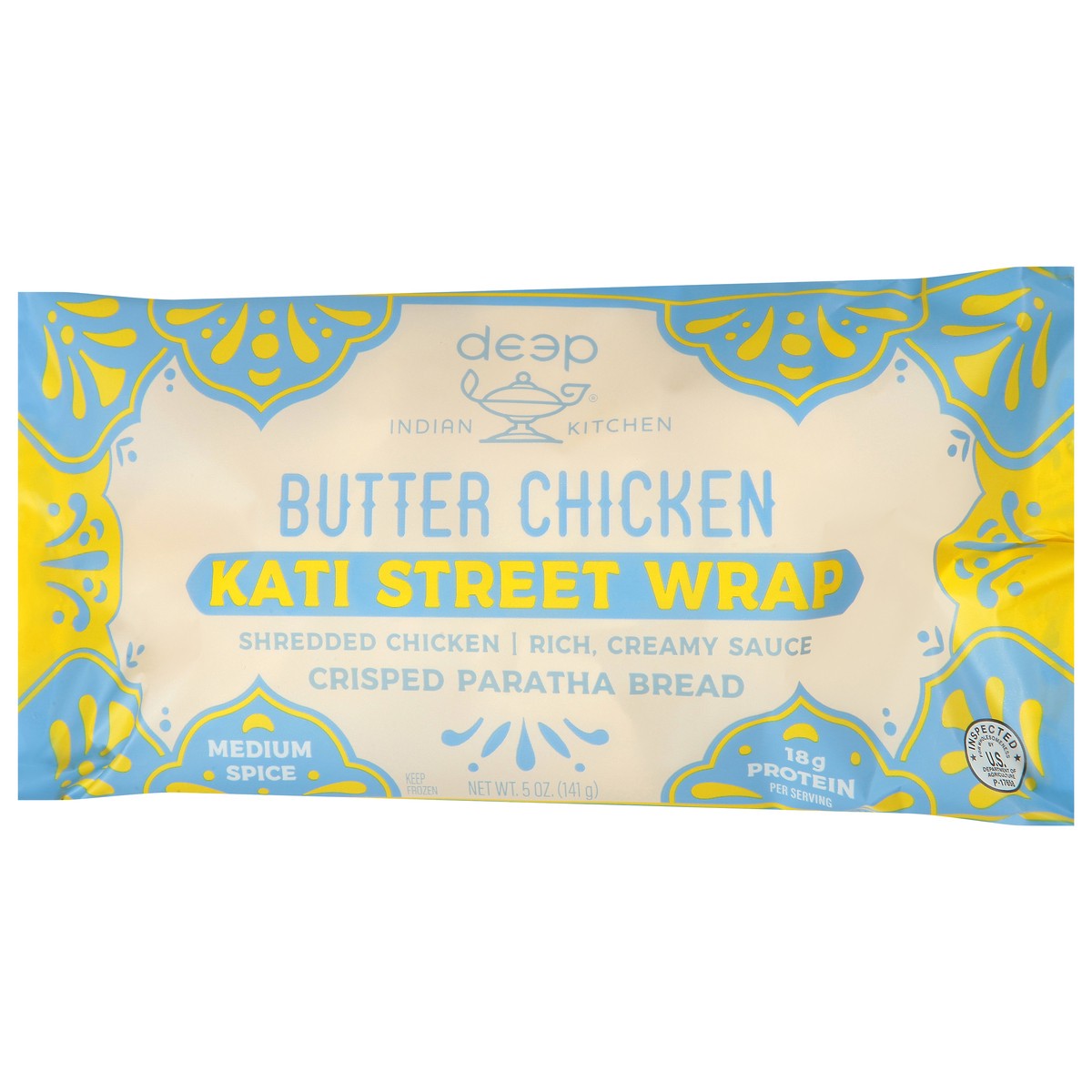 slide 6 of 14, Deep Indian Kitchen Medium Spice Butter Chicken Kati Street Wrap 5 oz, 5 oz