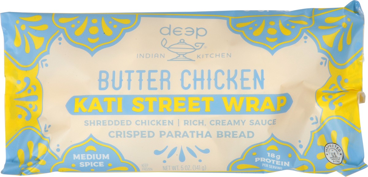 slide 12 of 14, Deep Indian Kitchen Medium Spice Butter Chicken Kati Street Wrap 5 oz, 5 oz