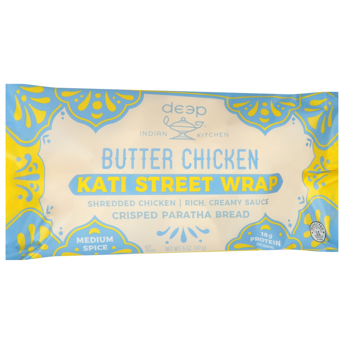 slide 10 of 14, Deep Indian Kitchen Medium Spice Butter Chicken Kati Street Wrap 5 oz, 5 oz