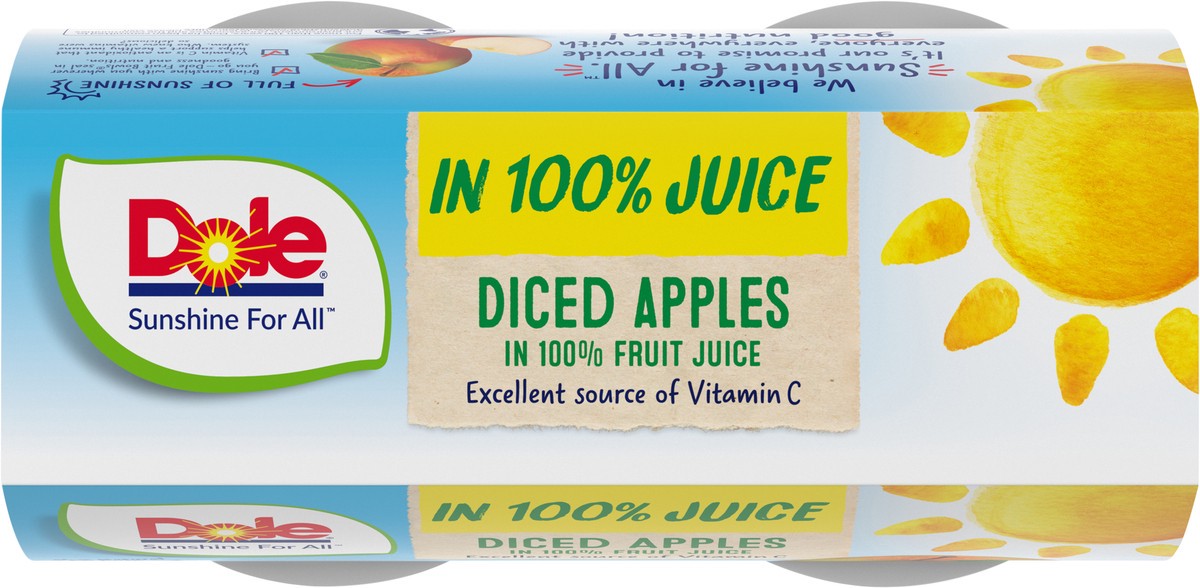 slide 6 of 11, DOLE Fruit Bowls Diced Apples in 100% Fruit Juice 4-4 oz. Cups, 4 ct