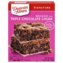 Duncan Hines Signature Triple Chocolate Chunk Brownie Mix, 17.6 oz