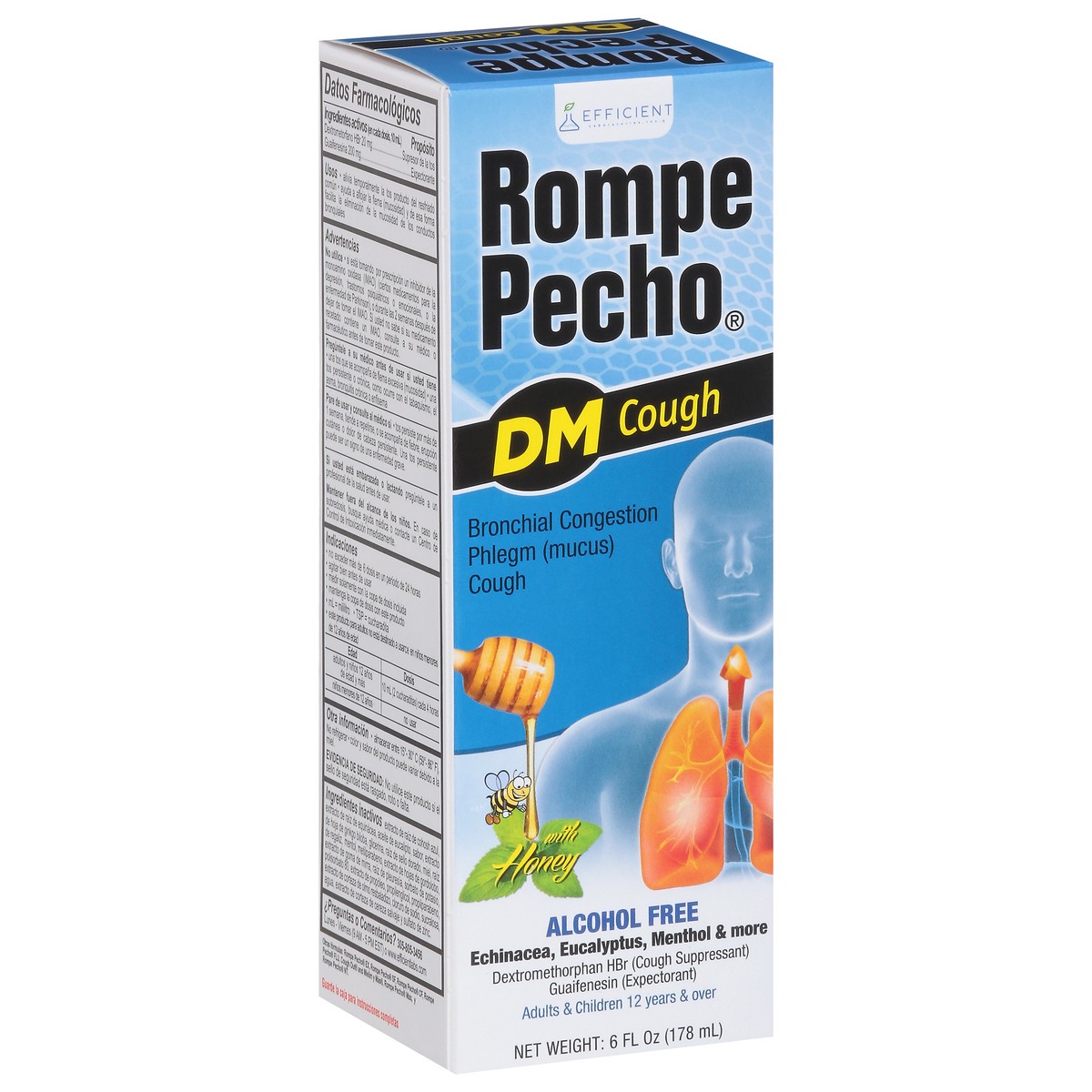 slide 5 of 9, Rompe Pecho Alcohol Free With Honey Rompe Pecho DM Cough, 6 oz