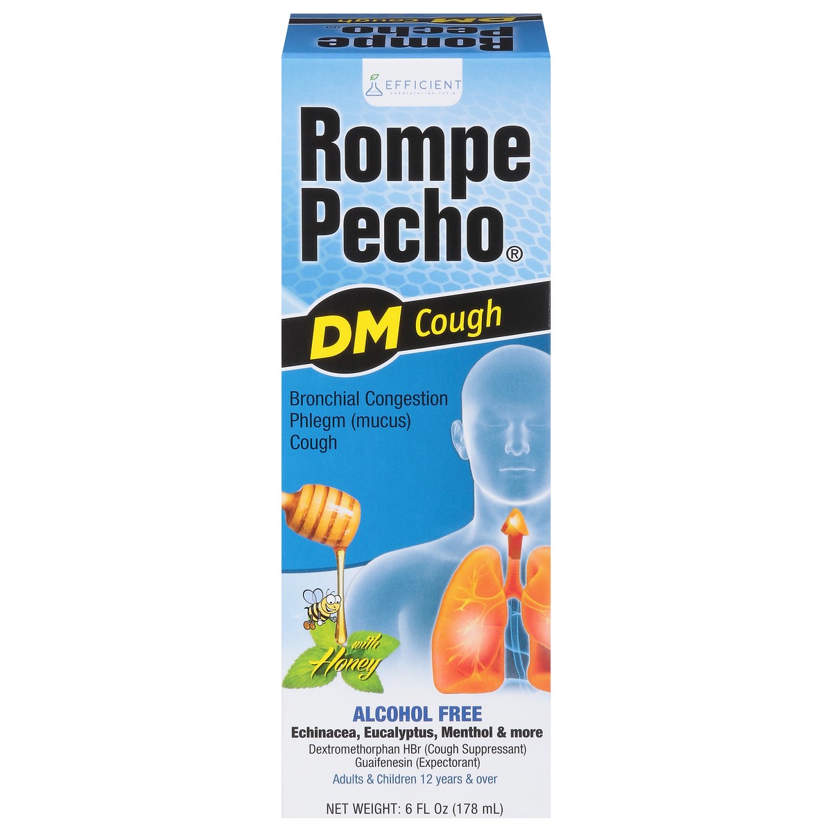 slide 1 of 9, Rompe Pecho Alcohol Free With Honey Rompe Pecho DM Cough, 6 oz