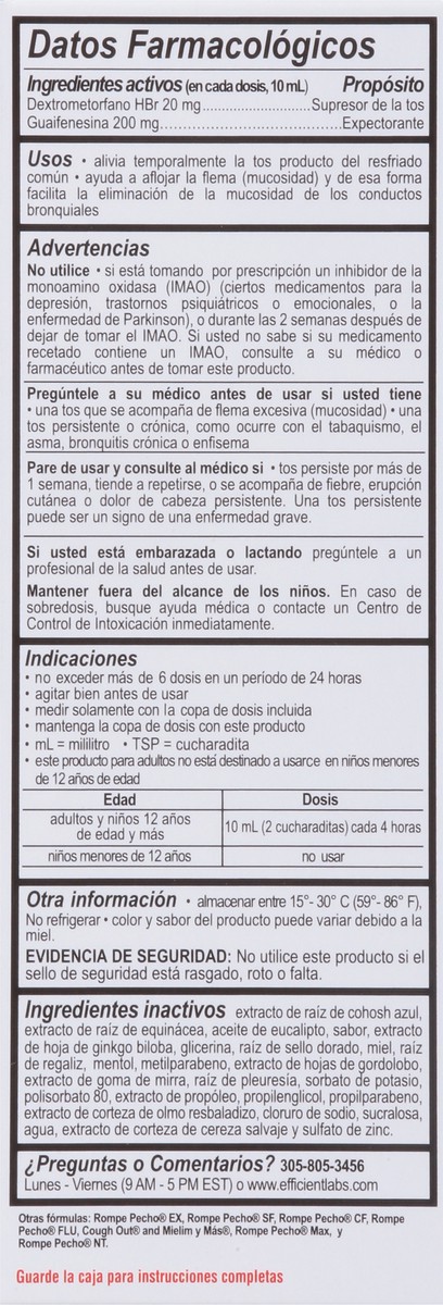 slide 3 of 9, Rompe Pecho Alcohol Free With Honey Rompe Pecho DM Cough, 6 oz