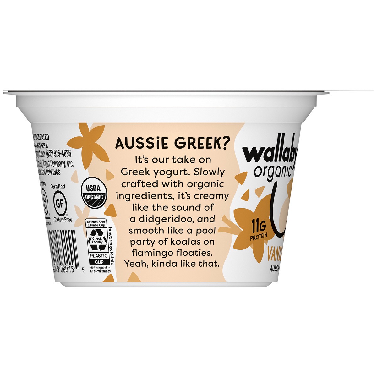slide 2 of 9, Wallaby Vanilla Bean Greek Yogurt Whole Milk, 5.3 oz