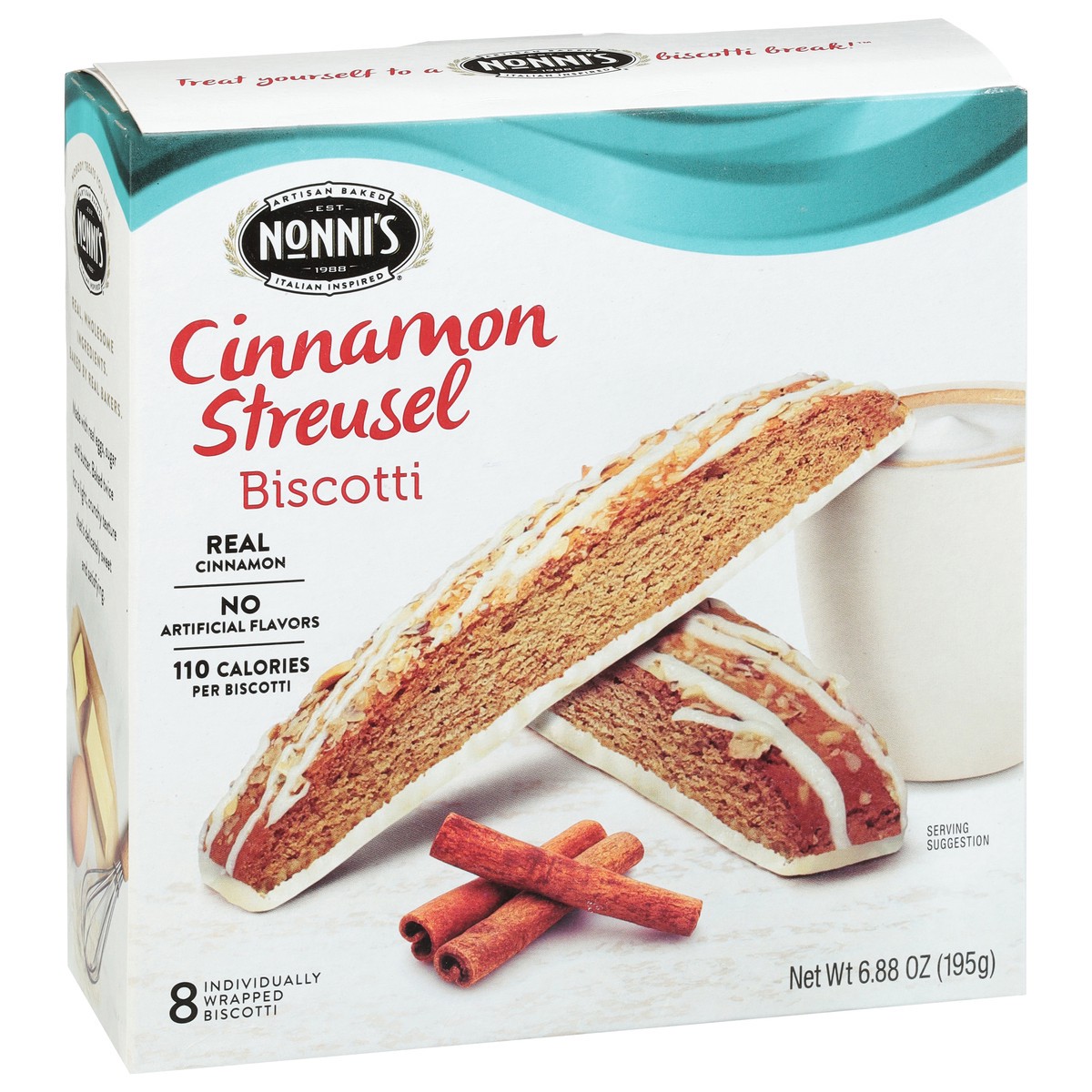 slide 11 of 11, Nonni's Cinnamon Crumb Cake Biscotti 8 ea, 8 ct / 6.88 oz