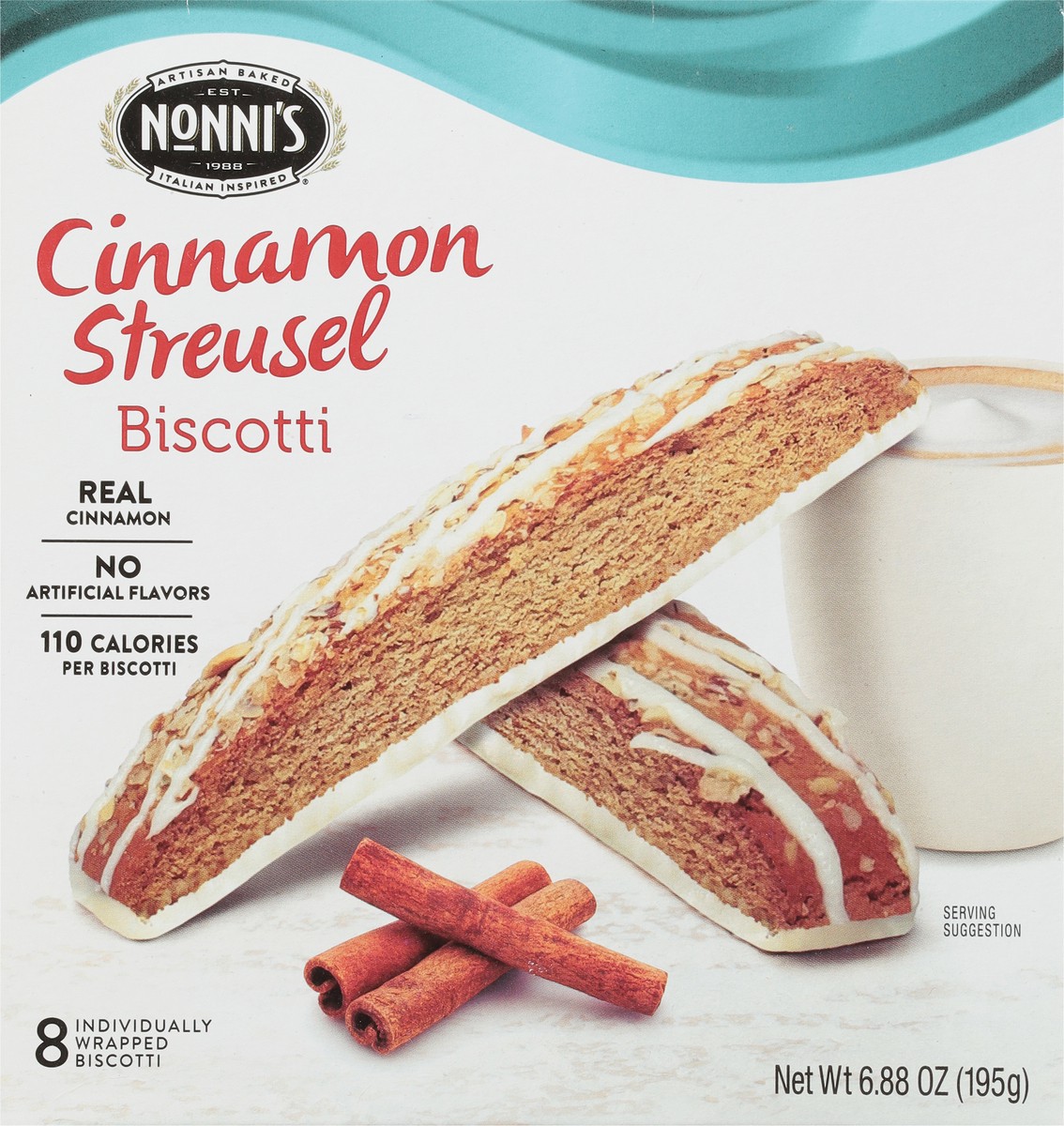 slide 5 of 11, Nonni's Cinnamon Crumb Cake Biscotti 8 ea, 8 ct / 6.88 oz