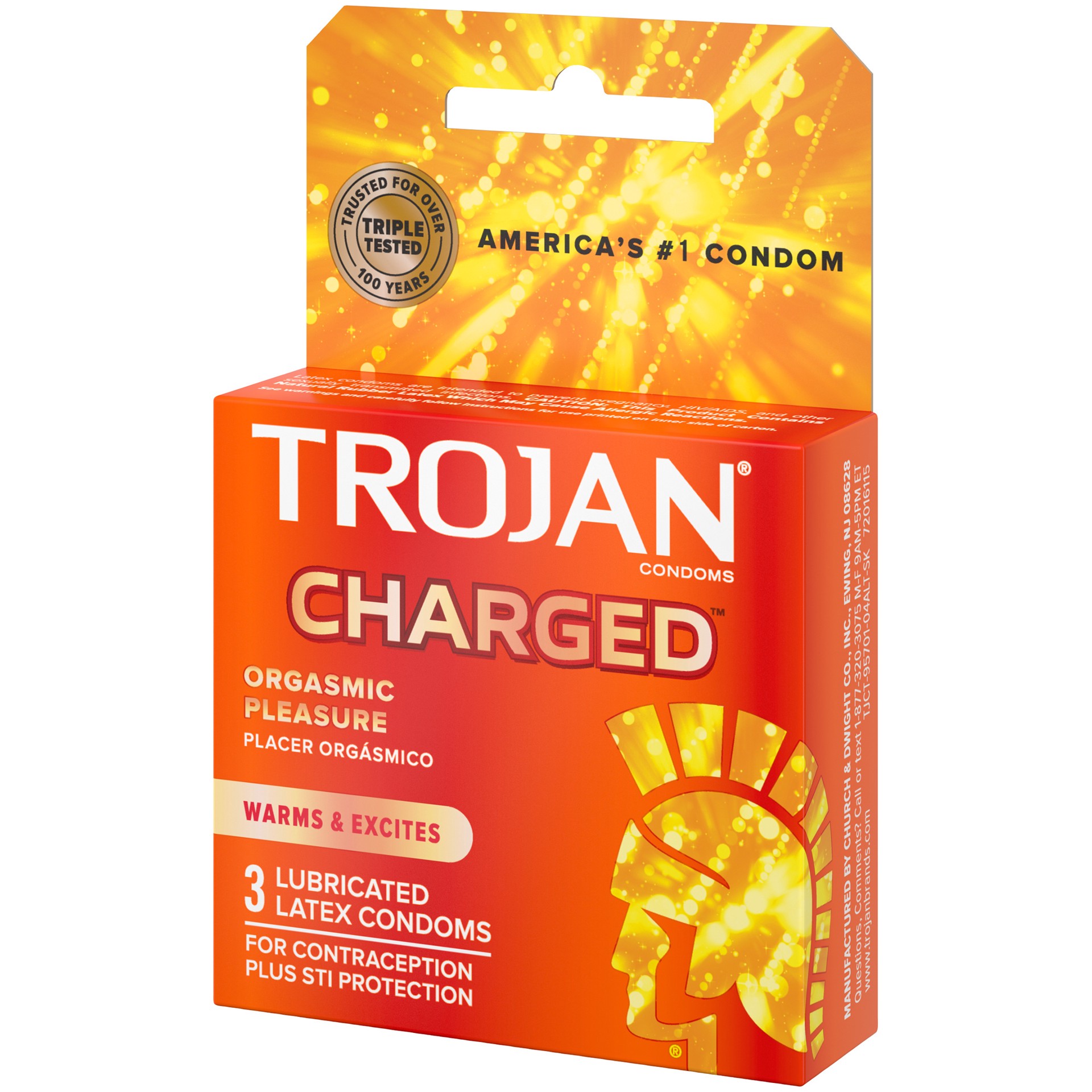 slide 2 of 4, Trojan Charged Lubricated Condoms, 3ct, 3 ct