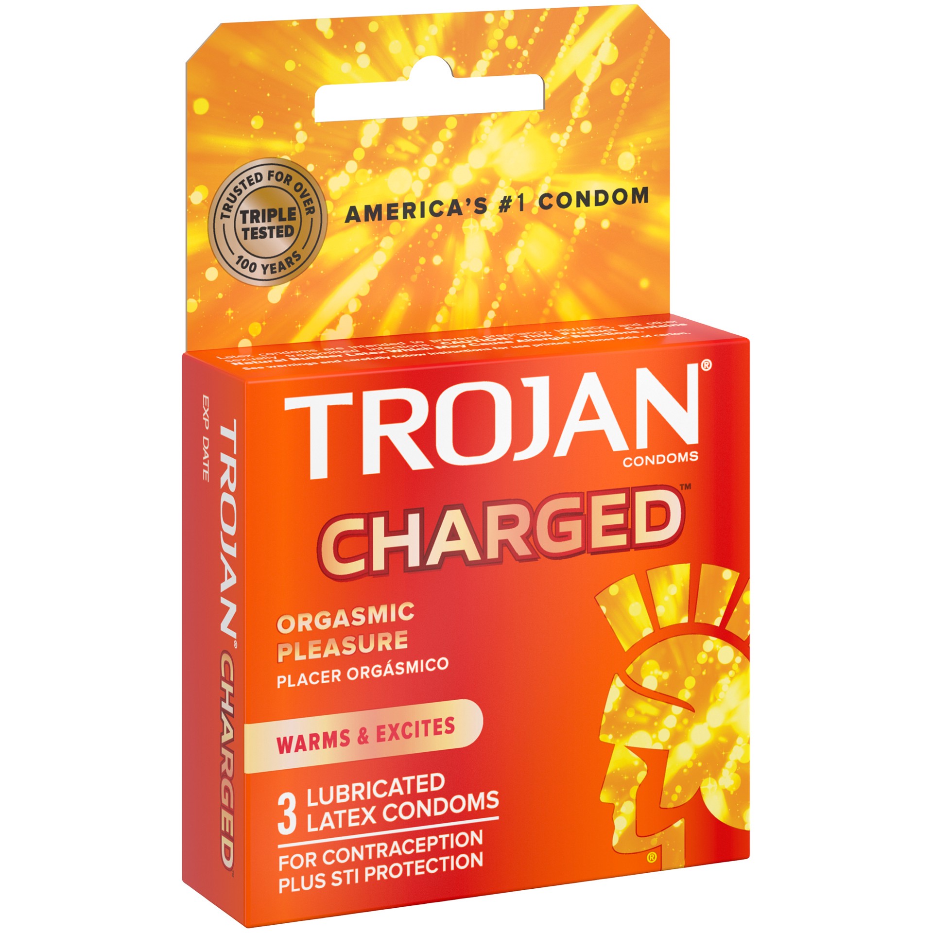 slide 3 of 4, Trojan Charged Lubricated Condoms, 3ct, 3 ct