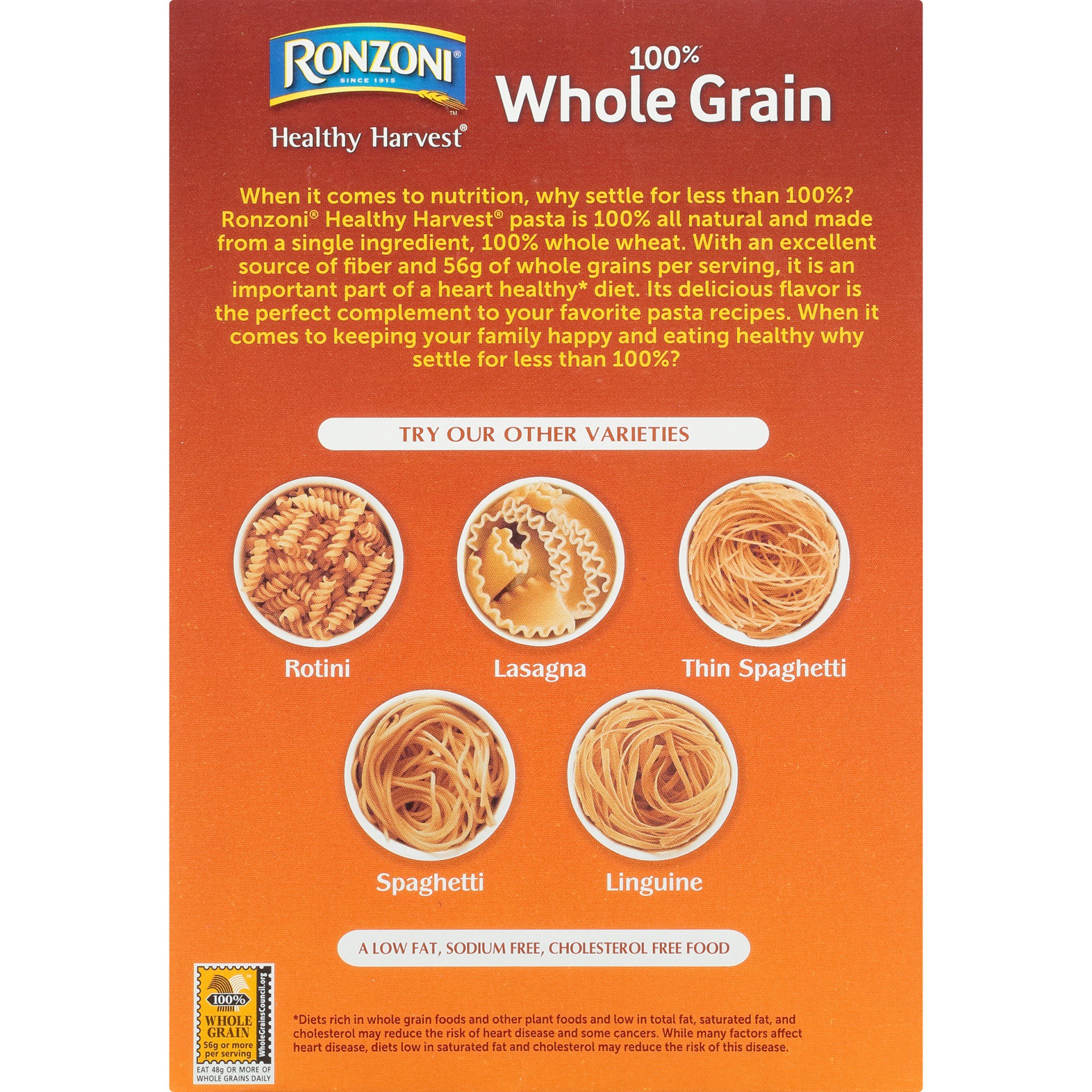 slide 6 of 8, Ronzoni Healthy Harvest All Natural Penne Rigate Whole Wheat Pasta, 16 oz