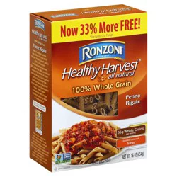 Ronzoni Healthy Harvest Whole Grain Penne Rigate, 16 oz, Whole Wheat Pasta