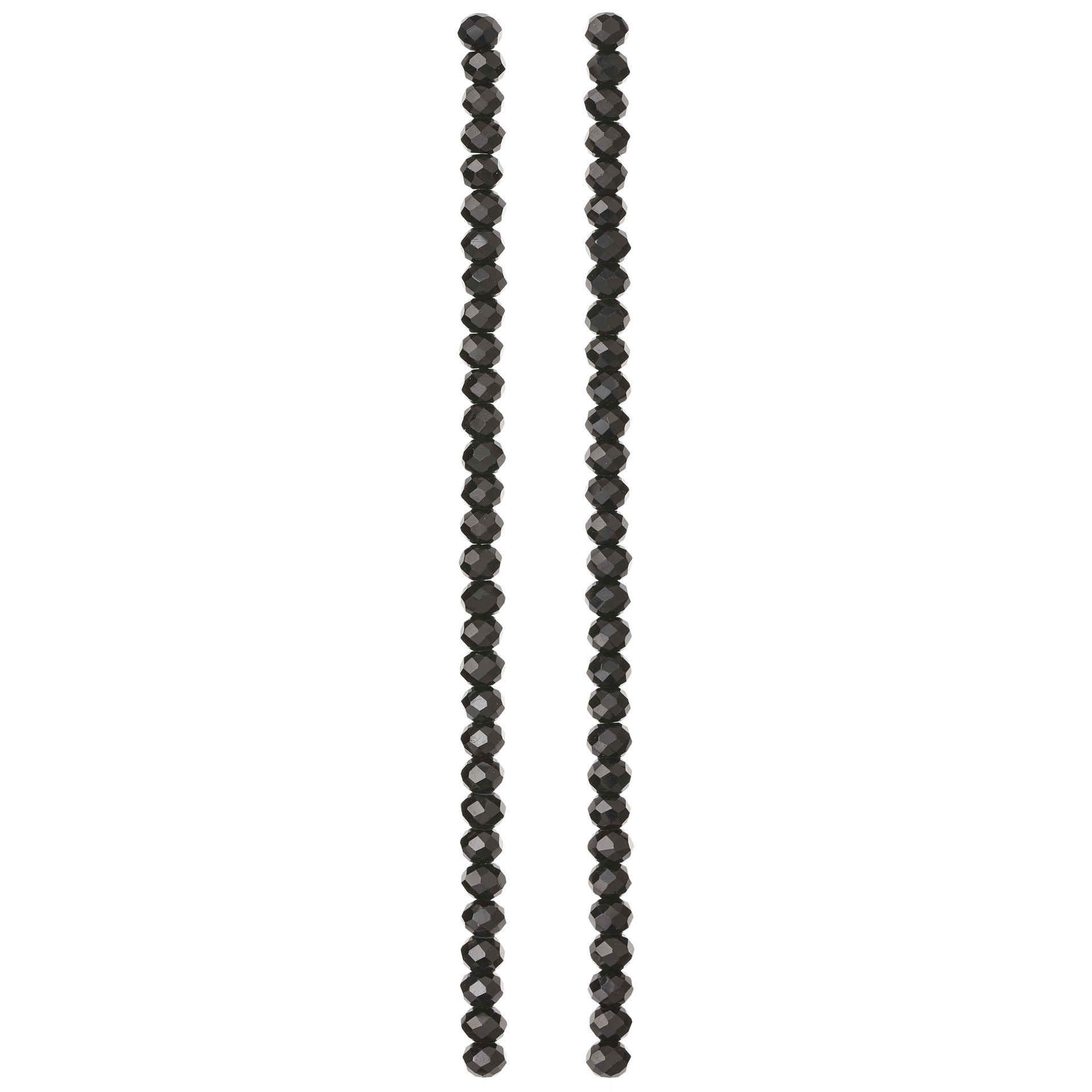 slide 2 of 3, Jet Black Glass Faceted Rondelle Beads, 4mm By Bead Landing, 4 mm