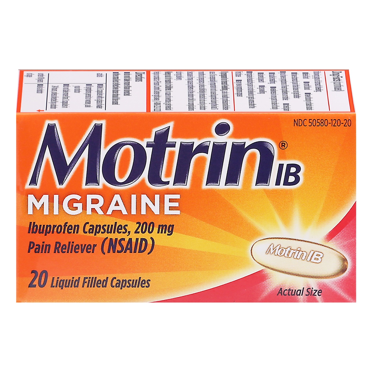 Motrin IB Migraine Relief Liquid Gel Capsules, Ibuprofen, Fast & Effective Migraine Headache