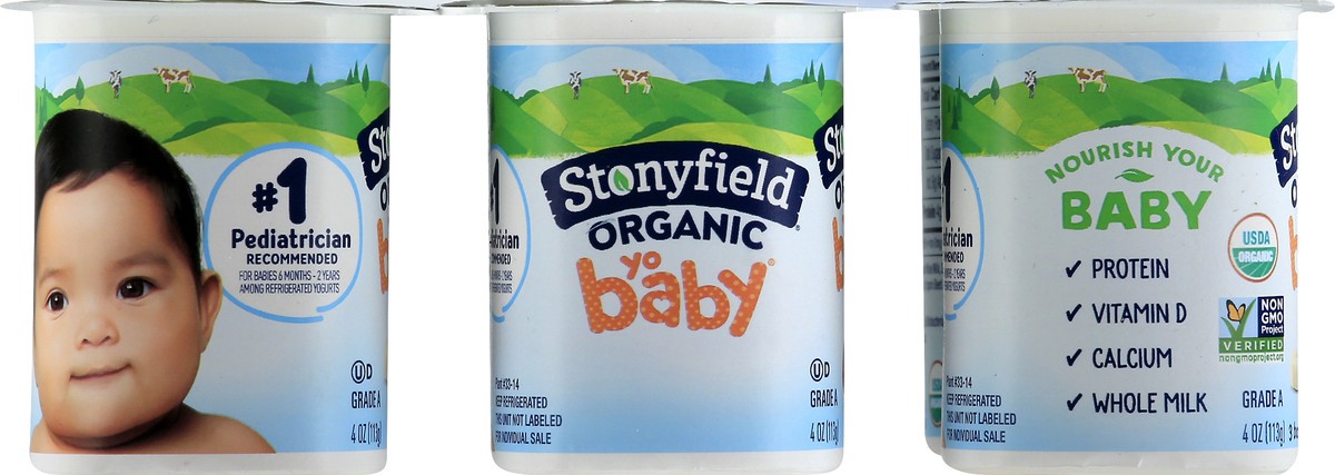 slide 7 of 10, Stonyfield Organic Yo Baby 6+ Months Whole Milk Banana & Strawberry Yogurt with Probiotics 6 - 4 oz Cups, 6 ct