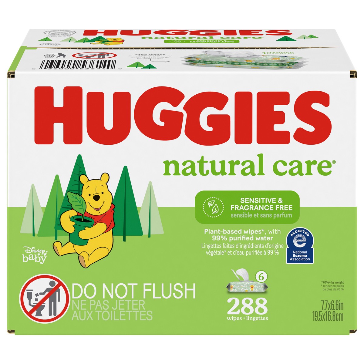 slide 1 of 5, Huggies Natural Care Sensitive Baby Wipes, Unscented, 6 Flip Lid Packs (288 Wipes Total), 288 ct