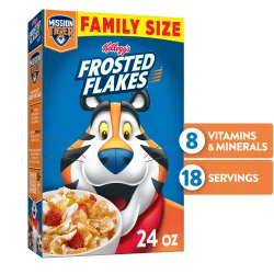 Kellogg's Frosted Flakes Breakfast Cereal, 8 Vitamins and Minerals, Kids Snacks, Original