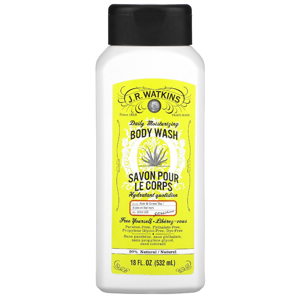 slide 1 of 1, JR Watkins Aloe Green Tea Body Wash, 18 fl oz