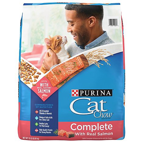 slide 1 of 1, Purina Cat Chow Complete Salmon - 15 Lb. Bag - 15 LB, 15 lb