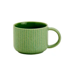 Sewing Down South for HD Designs Ribbed Ceramic Espresso Cup - Green