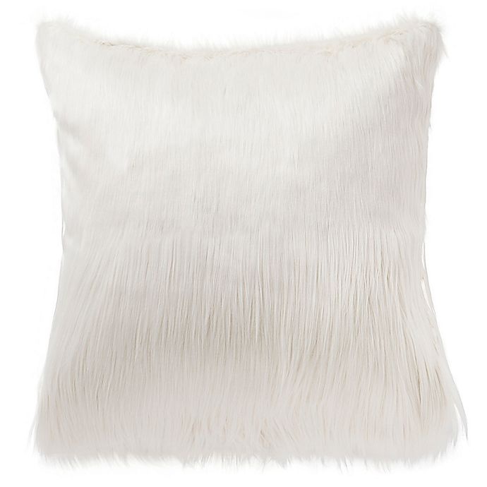 slide 1 of 1, Highline Bedding Co. Driftwood Faux Fur Square Throw Pillow - Ivory, 1 ct