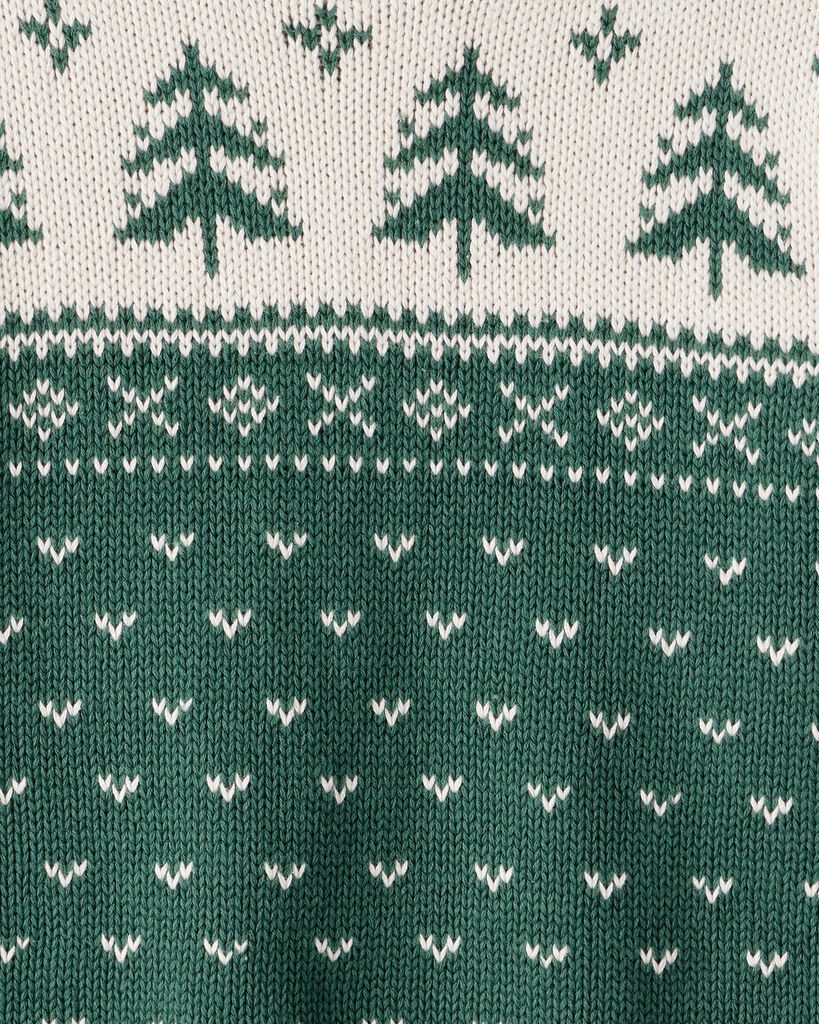 slide 2 of 3, Littleplanet Kid Organic Cotton Evergreen Fair Isle Sweater Biscuit Cream, Wood Green 8, 1 ct