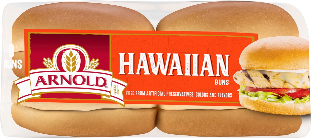 slide 5 of 11, Arnold Hawaiian Buns Buns, 8 count, 16 oz, 8 ct