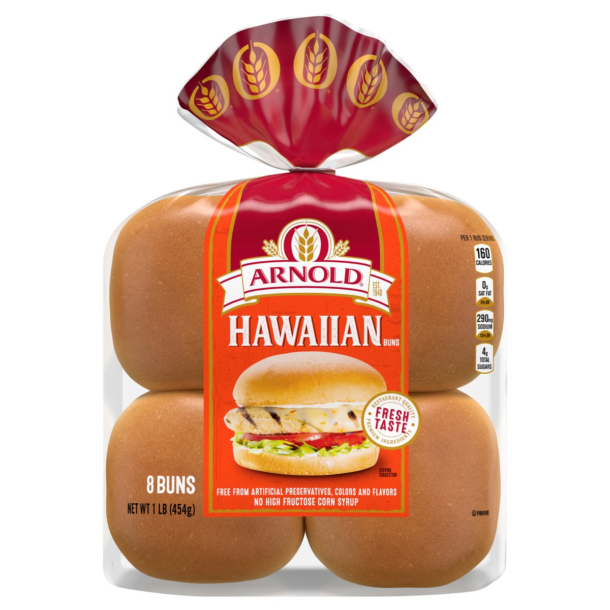 slide 1 of 11, Arnold Hawaiian Buns Buns, 8 count, 16 oz, 8 ct