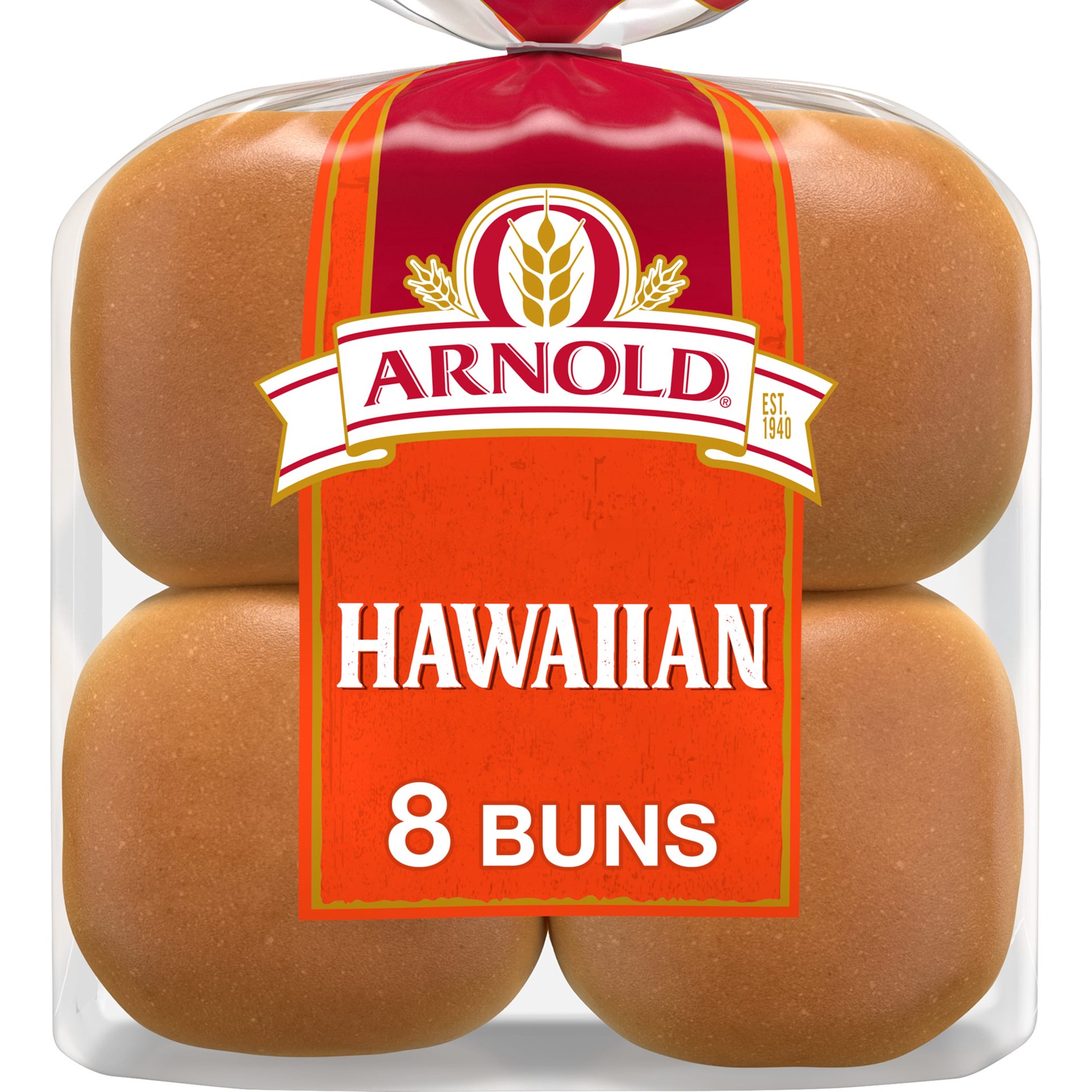 slide 1 of 11, Arnold Hawaiian Buns, 8 count, Sweet Buns Hawaiian Bread, 16 oz Bag, 1 ct