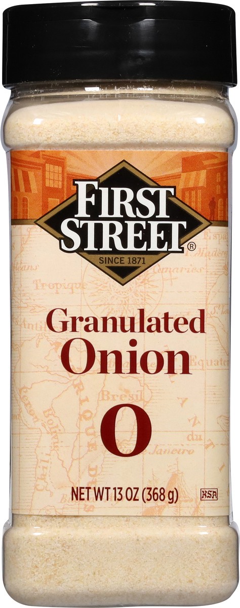 slide 7 of 12, First Street Granulated Onion, 13 oz
