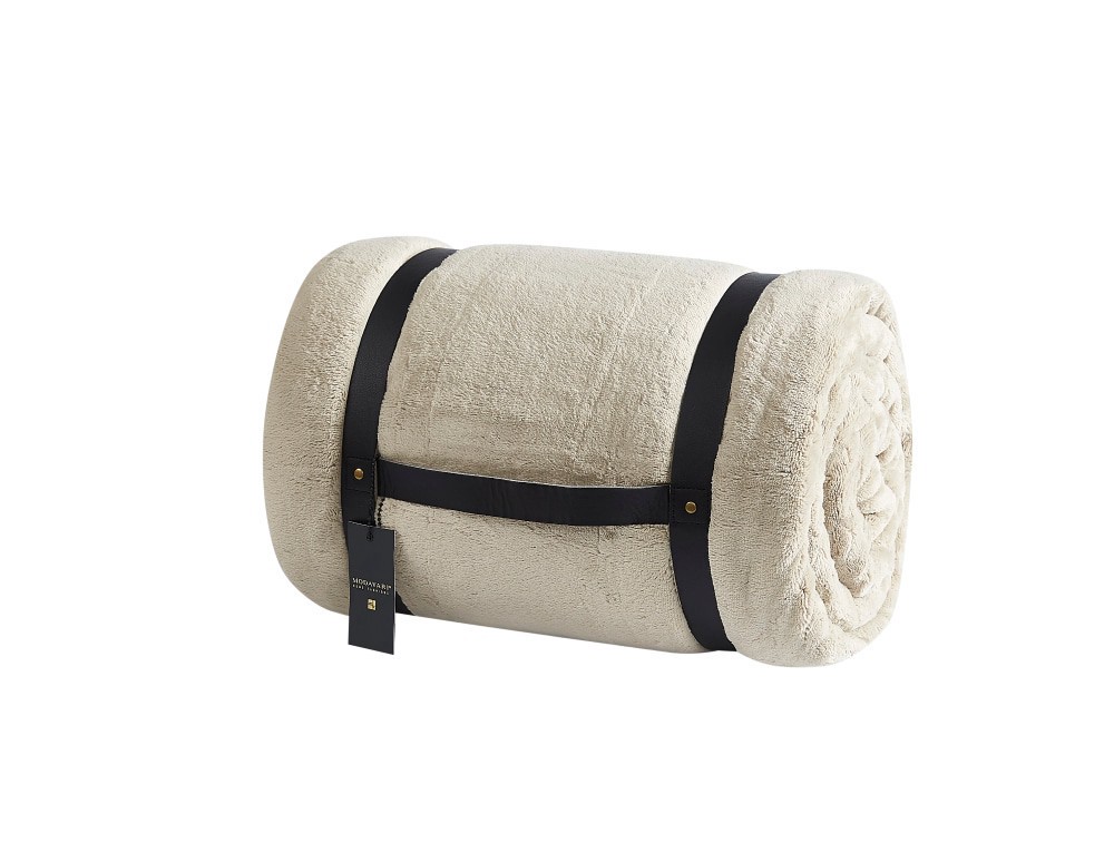 slide 1 of 2, Modavari® Rolled Blanket - Tan, 1 ct