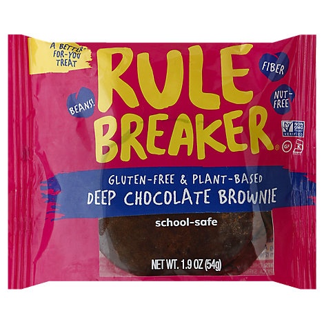 slide 1 of 1, Rule Breaker Snacks Brownie Deep Choc, 1.9 oz