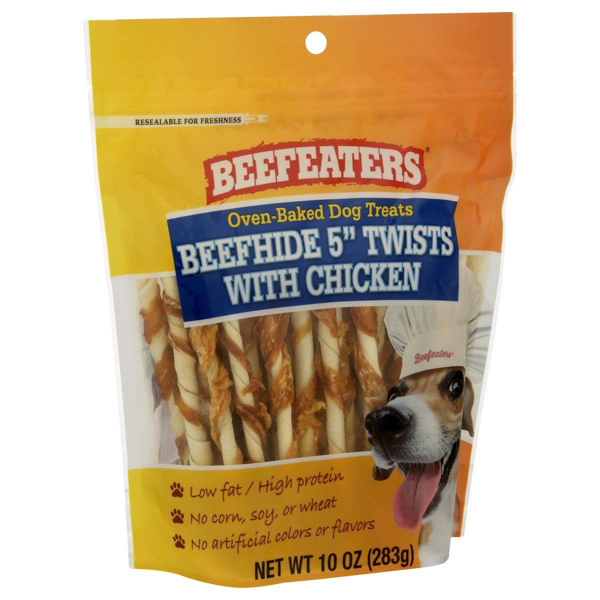 slide 2 of 9, Beefeater Oven-Baked Beefhide 5 inch Twists with Chicken Dog Treats 10.0 oz, 10 oz